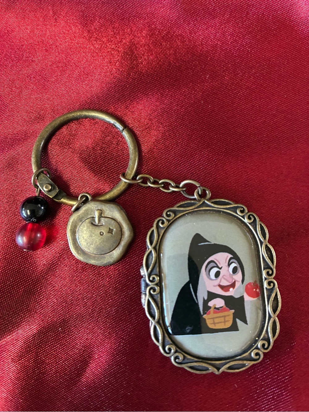 Disney Villains Collection Retro Photo Album Metal Keychain Evil Witch w/Apples
